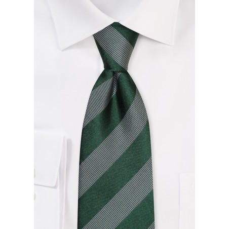 Men's Striped Tie in Muted Green