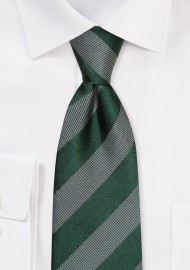 Men's Striped Tie in Muted Green