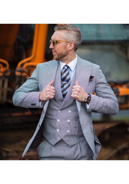 Striped Tie in Blue and Brown