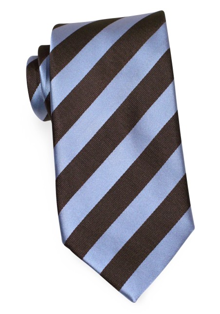 Striped Tie in Blue and Brown