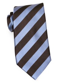 Striped Tie in Blue and Brown