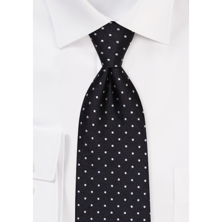 White and Black Dotted Tie