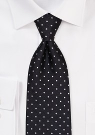 White and Black Dotted Tie
