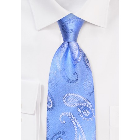 Retro Paisley Tie in Sky Blue