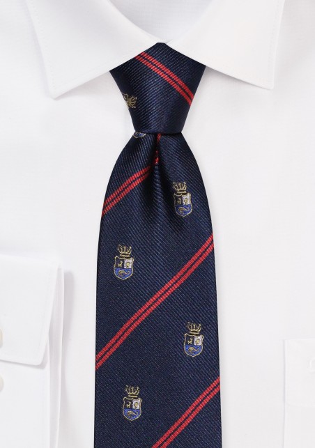 Men's Academic Regimental Skinny Tie