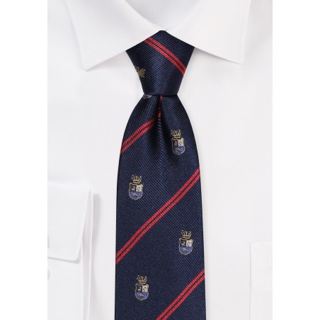 Men's Academic Regimental Skinny Tie