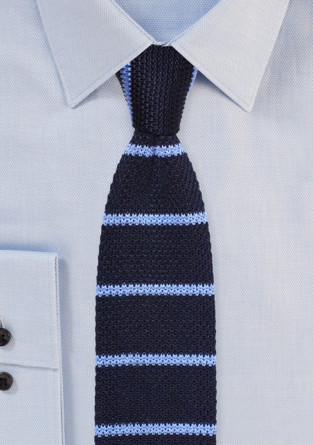 Silk Knit Designer Tie in Blue