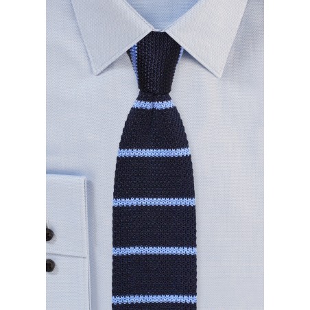 Silk Knit Designer Tie in Blue