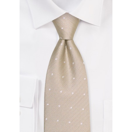 Matte Woven Polka Dot Tie in Sand