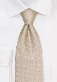 Matte Woven Polka Dot Tie in Sand