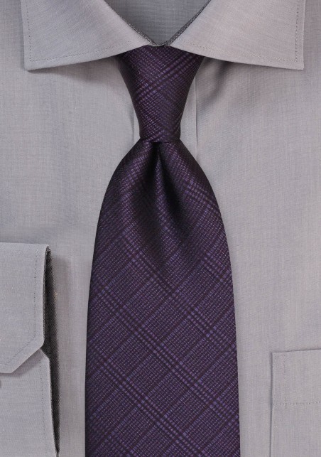 Summer Plaid Tie in Plum Perfect