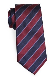 Red and Blue Striped Narrow Cut Tie
