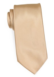 XL Tie in Golden Champagne | Solid Satin XXL Length Tie in Golden Champagne