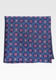 Silk Self Tie Bowtie and Hanky Set in Medallion Design
