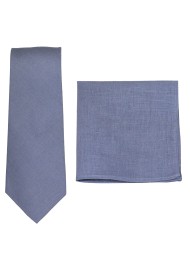 Linen Necktie Combo in Dusty Blue