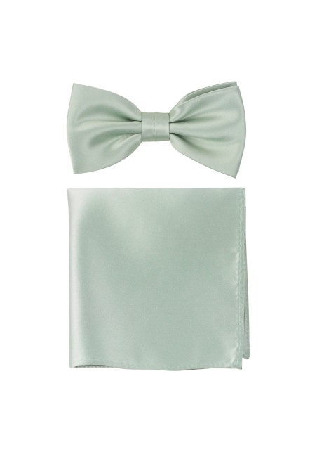 Dusty Sage Bow Tie and Pocket Square Set | Formal Wedding Sets in Dusty Sage