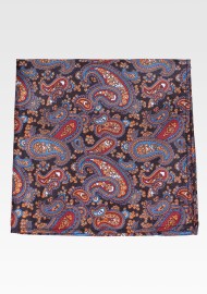 Burgundy and Gold Paisley Tie and Pocket Square Set