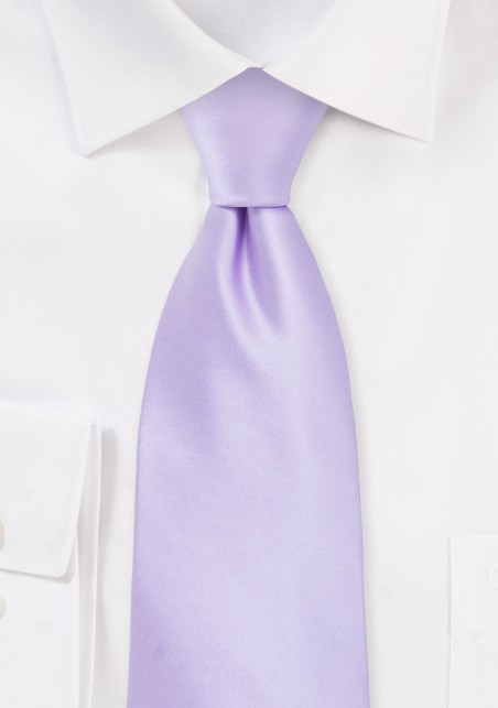 Light Lavender Necktie and Pocket Square Set in Satin