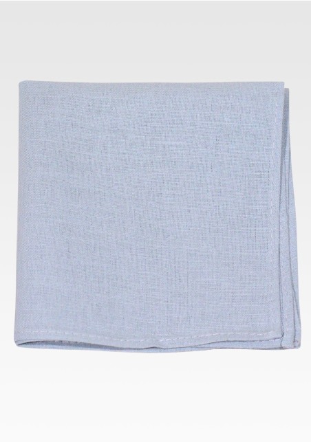 Linen Tie and Hanky Set in Moody Blue