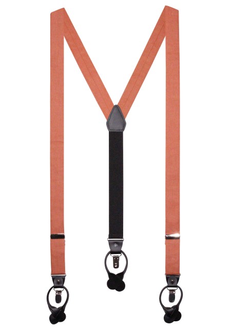 Bronzer Color Linen Suspender and Tie Set