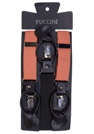 Bronzer Color Linen Suspender and Tie Set