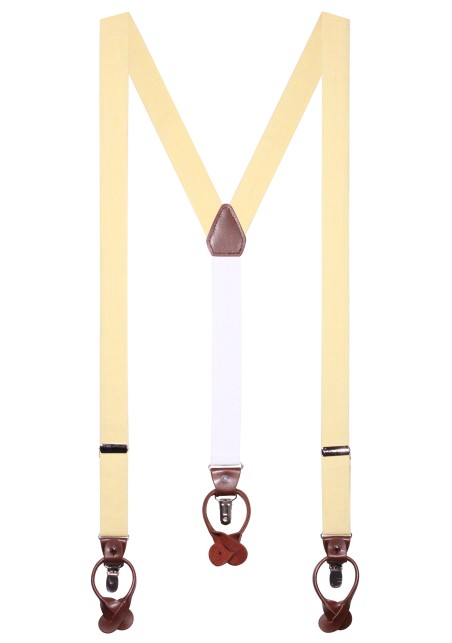 Linen Suspender Tie Set in Lemon Sorbet Color