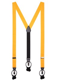 Linen Suspender Tie Set in Marigold
