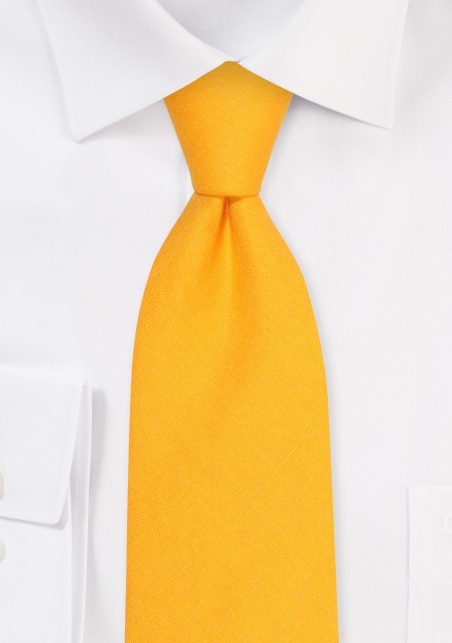 Linen Suspender Tie Set in Marigold