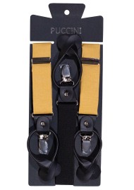 Golden Butterscotch Suspender, Tie, Hanky Set in Linen
