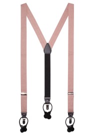 Linen Suspender Tie Set in Bon Bon Pink