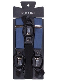 Linen Suspender Tie Set in Neptune Blue - Linen Dress Suspender Sets