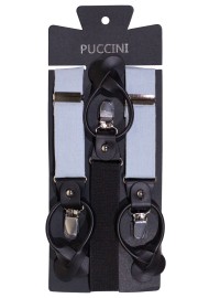 Linen Suspender Tie Set in Moody Blue