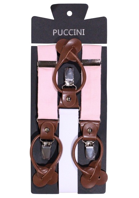 Linen Suspender Tie Set in Blush - Save 30%
