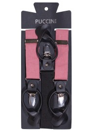 Linen Suspender Tie Set in Vintage Mauve