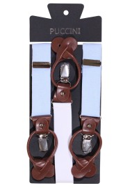 Sky Blue Linen Suspender, Necktie, Bowtie Set