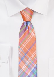 Trendy Slim Cut Madras Checks in Orange