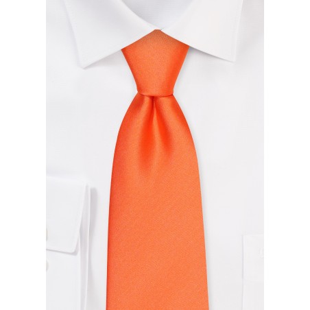 Solid Neon Orange Kids Tie | Solid Boys Tie in Neon Orange