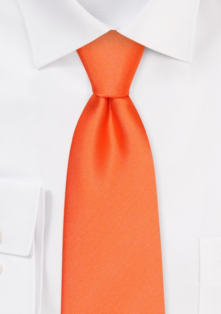 Solid Neon Orange Necktie | Bright Neon Orange Mens Tie