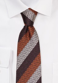 Retro Striped Tie in Copper and Brown
