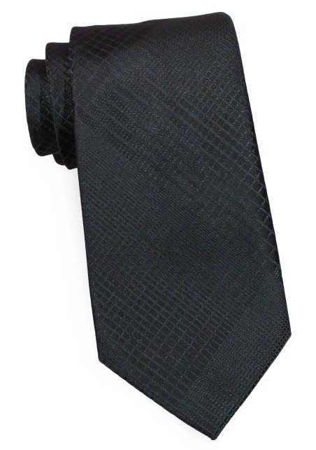 Stylish Plaid Designer Tie in Black and Charcoal