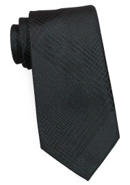 Stylish Plaid Designer Tie in Black and Charcoal