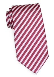 Summer Striped Necktie in Deep Claret