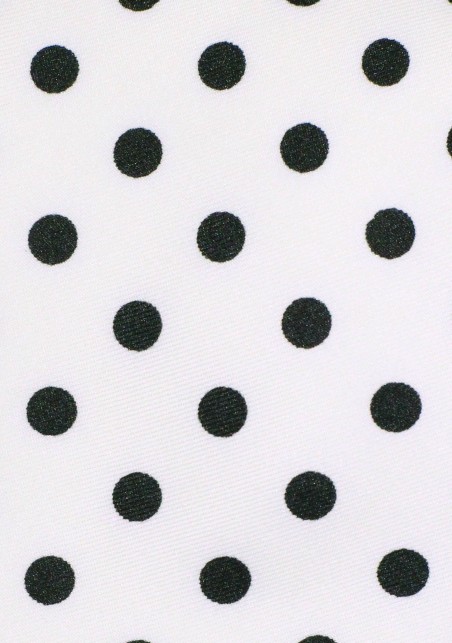 White Mens Tie with Jet Black Polka Dots