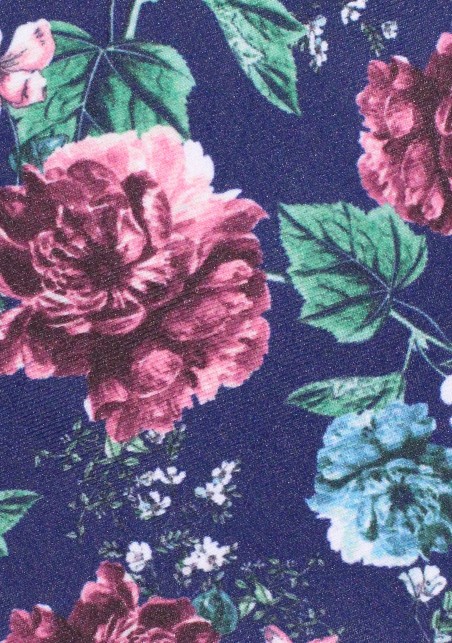Rose Print Necktie | Navy Mens Tie with Rose Flower Print