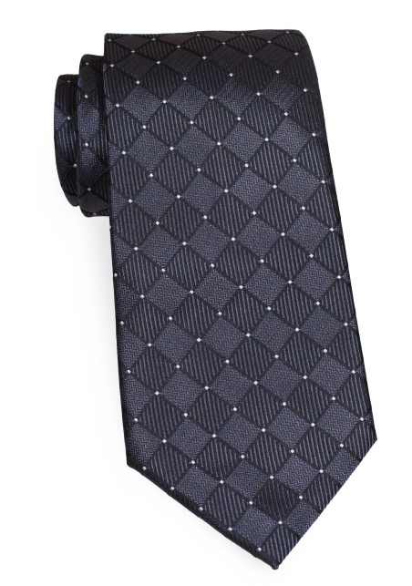 Back Checkered Kids Tie | Kids Necktie in Black Checkered Design