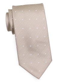 Matte Woven Polka Dot Tie in Sand