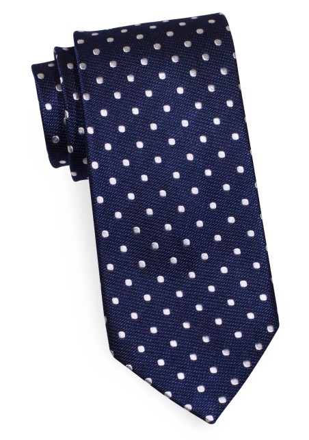 Navy and Silver Dotted Tie