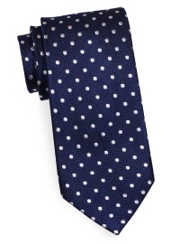 Navy and Silver Dotted Tie