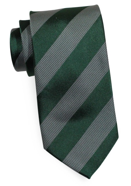 Men's Striped Tie in Muted Green