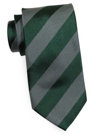 Men's Striped Tie in Muted Green